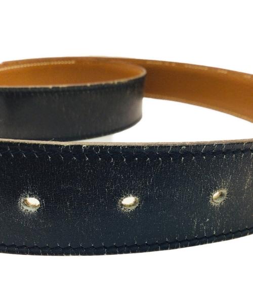 HERMES（エルメス）HERMES (エルメス) コンスタンス レザーベルト ブラック×シルバーの古着・服飾アイテム