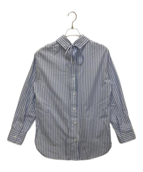 ZARA（ザラ）ZARA (ザラ) 2wayストライプシャツ ブルー×ホワイト サイズ:XSの古着・服飾アイテム