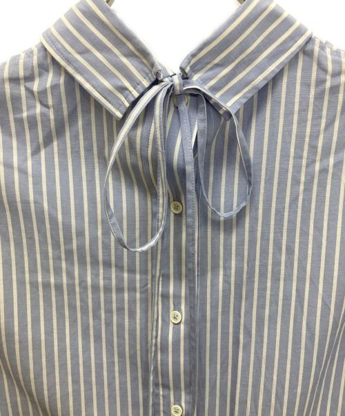 ZARA（ザラ）ZARA (ザラ) 2wayストライプシャツ ブルー×ホワイト サイズ:XSの古着・服飾アイテム
