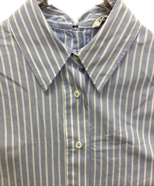 ZARA（ザラ）ZARA (ザラ) 2wayストライプシャツ ブルー×ホワイト サイズ:XSの古着・服飾アイテム