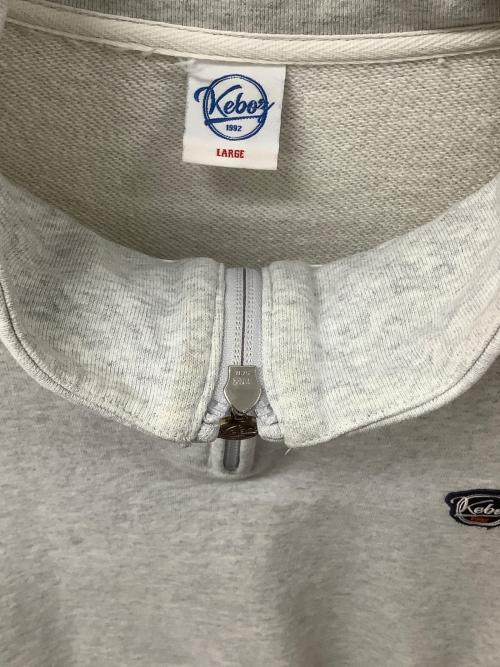 KEBOZ（ケボズ）KEBOZ (ケボズ) ハーフジップスウェット ライトグレー サイズ:Lの古着・服飾アイテム