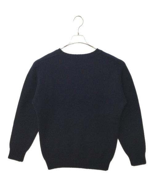 C.Shetland（シーシェットランド）C.Shetland (シーシェットランド) クルーネックニット ネイビー サイズ:Lの古着・服飾アイテム
