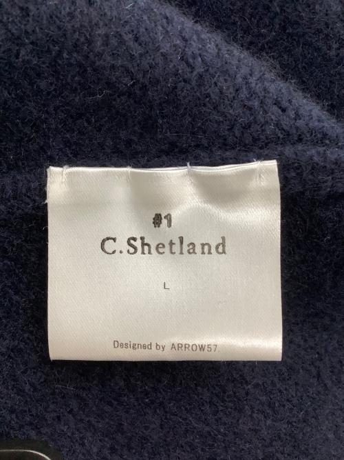 C.Shetland（シーシェットランド）C.Shetland (シーシェットランド) クルーネックニット ネイビー サイズ:Lの古着・服飾アイテム