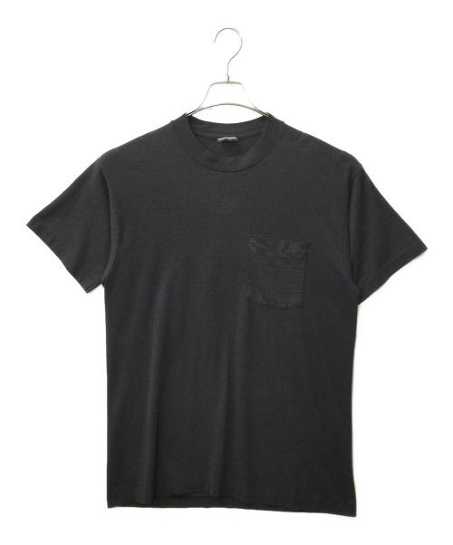 B.V.D（ビーブイディー）B.V.D (ビーブイディー) 80s USA製 無地 ポケットTシャツ ブラック サイズ:Lの古着・服飾アイテム