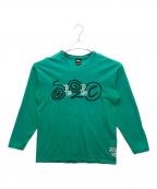 stussyステューシー）の古着「00s old 長袖Tシャツ」｜グリーン×ブラック