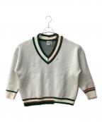 adidasアディダス）の古着「HS9521 セーター」｜ホワイト×グリーン