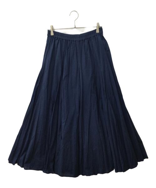 mizuiro-ind（ミズイロインド）mizuiro-ind (ミズイロインド) 2023　ギャザーロングスカート ブルー サイズ:記載無しの古着・服飾アイテム