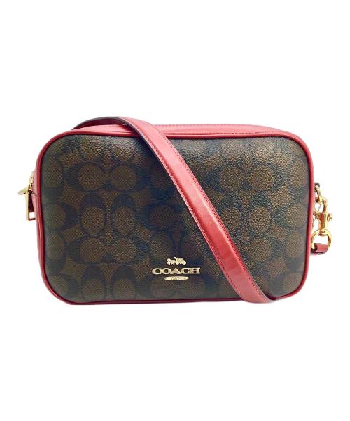 COACH（コーチ）COACH (コーチ) ショルダーバッグ ブラウン×レッドの古着・服飾アイテム