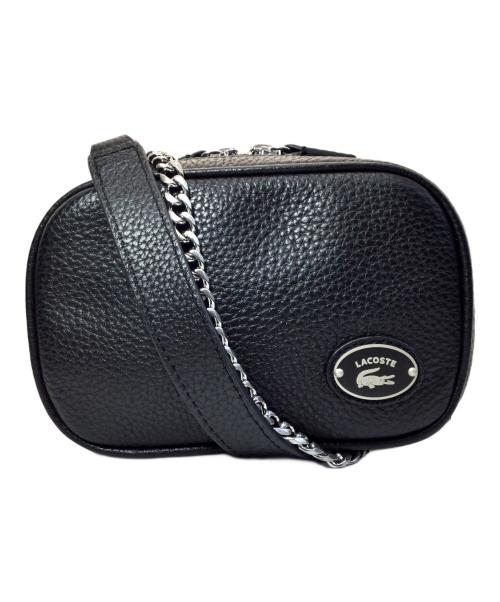 LACOSTE（ラコステ）LACOSTE (ラコステ) LACOSTE(ラコステ)レザーショルダーバッグオリジンクロコ トップグレイ ブラックの古着・服飾アイテム