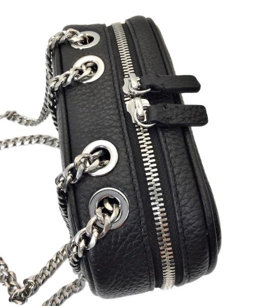 LACOSTE（ラコステ）LACOSTE (ラコステ) LACOSTE(ラコステ)レザーショルダーバッグオリジンクロコ トップグレイ ブラックの古着・服飾アイテム