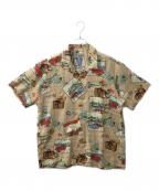 PAPAS ISLANDパパス アイランド）の古着「D0453FBP214　リネンアロハシャツ」｜マルチカラー