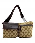 GUCCIグッチ）の古着「ウエストバッグ」｜ベージュ×ダークブラウン」