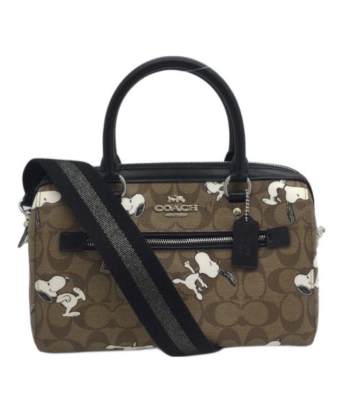 COACH（コーチ）COACH (コーチ) PEANUTS (ピーナッツ) 2WAYショルダーバッグ ブラウン×ブラックの古着・服飾アイテム