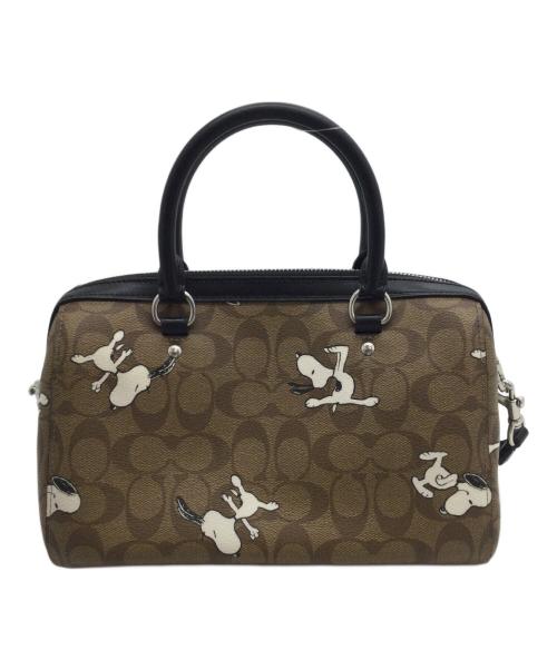 COACH（コーチ）COACH (コーチ) PEANUTS (ピーナッツ) 2WAYショルダーバッグ ブラウン×ブラックの古着・服飾アイテム