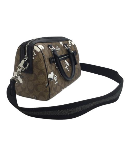 COACH（コーチ）COACH (コーチ) PEANUTS (ピーナッツ) 2WAYショルダーバッグ ブラウン×ブラックの古着・服飾アイテム