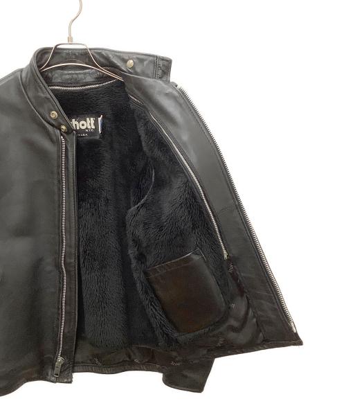 Schott（ショット）Schott (ショット) シングルライダース レザージャケット ブラック サイズ:38の古着・服飾アイテム