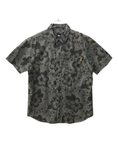 stussy（ステューシー）stussy (ステューシー) 00s 半袖シャツ グレー×ブラック サイズ:Mの古着・服飾アイテム