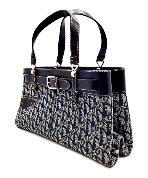 Christian Dior（クリスチャン ディオール）Christian Dior (クリスチャン ディオール) ハンドバッグ ネイビー×グレーの古着・服飾アイテム