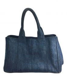 PRADA（プラダ）の古着「デニムトートバッグ カナパ」｜ブルー