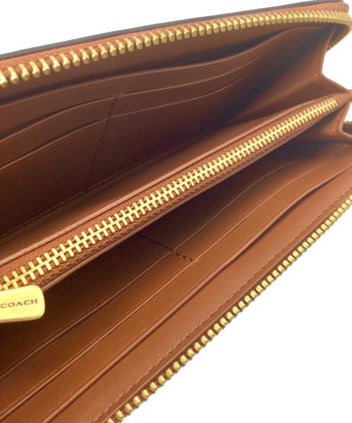 COACH（コーチ）COACH (コーチ) SLIM ACCORDION ZIP WALLET（スリムアコーデオンジップウォレット） ブラウンの古着・服飾アイテム
