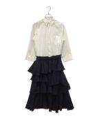 ROBE DE CHAMBRE COMME DES GARCONSローブドシャンブル コムデギャルソン）の古着「切替シャツワンピース」｜ホワイト×ネイビー