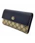 GUCCI (グッチ) GUCCI(グッチ)長財布GG マーモント ダブルG バイカラー コンチネンタルウォレット ブラック×ベージュ：30000円