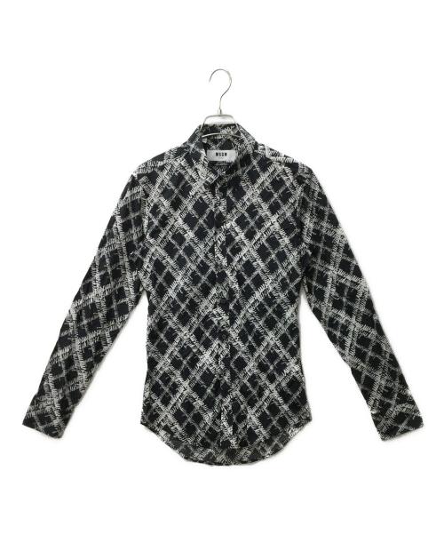 MSGM（エムエスジーエム）MSGM (エムエスジーエム) 2140ME25　シャツ ホワイト×ブラック サイズ:37の古着・服飾アイテム