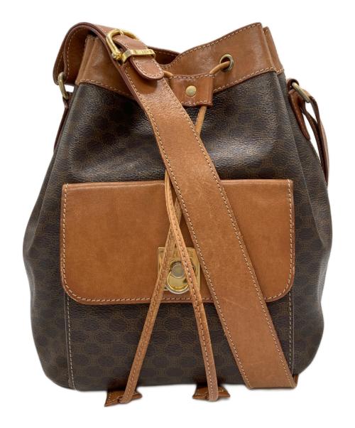 CELINE（セリーヌ）CELINE (セリーヌ) マカダム 巾着ショルダーバッグ ブラウンの古着・服飾アイテム