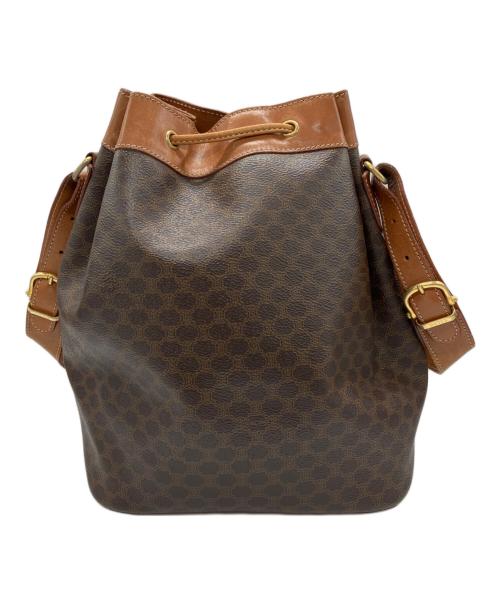 CELINE（セリーヌ）CELINE (セリーヌ) マカダム 巾着ショルダーバッグ ブラウンの古着・服飾アイテム