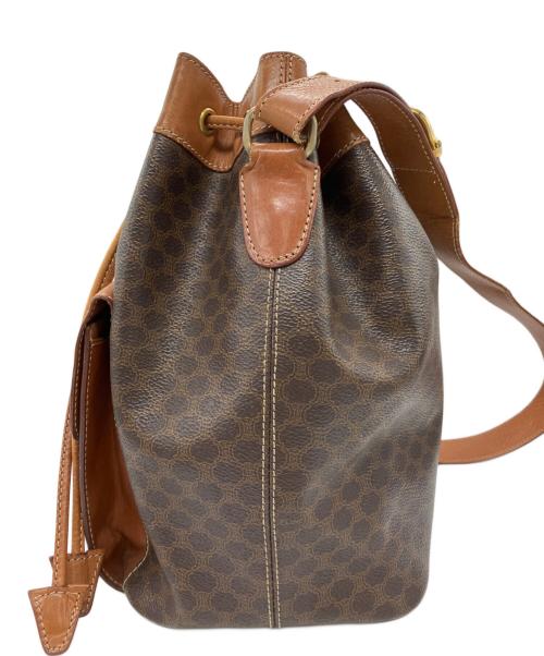 CELINE（セリーヌ）CELINE (セリーヌ) マカダム 巾着ショルダーバッグ ブラウンの古着・服飾アイテム