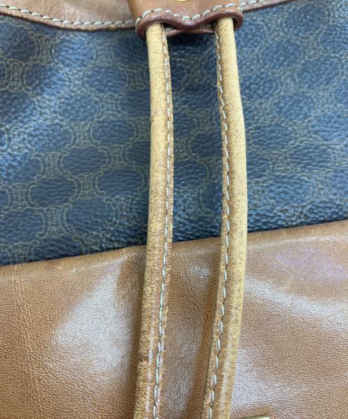 CELINE（セリーヌ）CELINE (セリーヌ) マカダム 巾着ショルダーバッグ ブラウンの古着・服飾アイテム