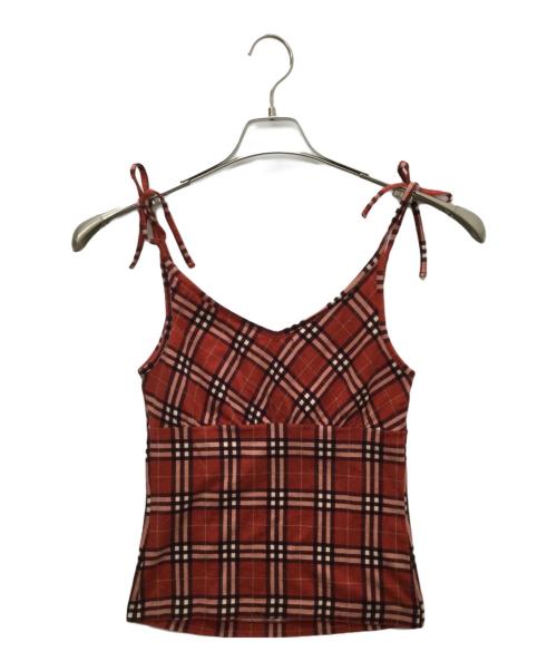 BURBERRY BLUE LABEL（バーバリーロンドンブルーレーベル）BURBERRY BLUE LABEL (バーバリーロンドンブルーレーベル) FA528-463　キャミソール レッド サイズ:36の古着・服飾アイテム