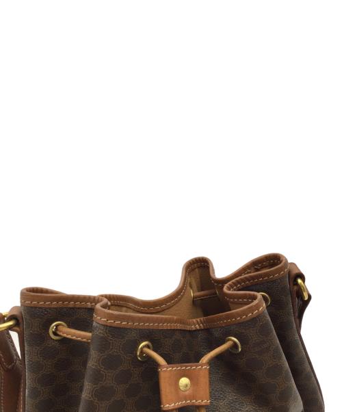 CELINE（セリーヌ）CELINE (セリーヌ) 巾着ショルダーバッグ ブラウンの古着・服飾アイテム