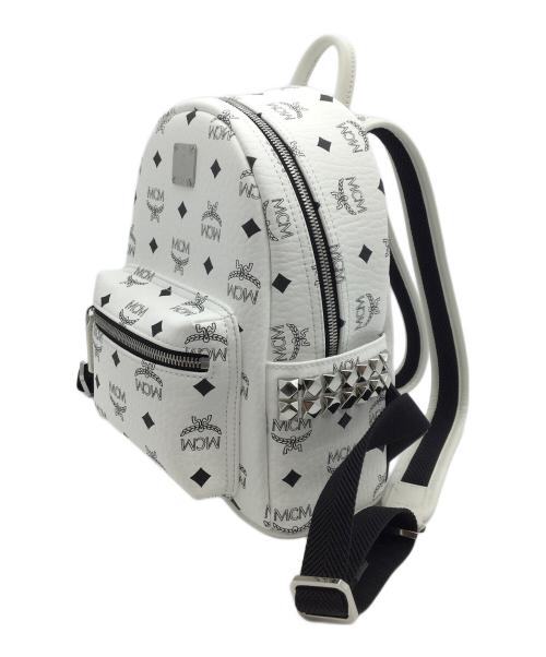 MCM（エムシーエム）MCM (エムシーエム) サイドスタッズ バックパック ホワイトの古着・服飾アイテム