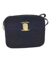 Salvatore Ferragamo（サルヴァトーレ フェラガモ）の古着「ヴァラリボンショルダーバッグ」｜ネイビー