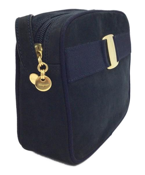 Salvatore Ferragamo（サルヴァトーレ フェラガモ）Salvatore Ferragamo (サルヴァトーレ フェラガモ) ヴァラリボンショルダーバッグ ネイビーの古着・服飾アイテム