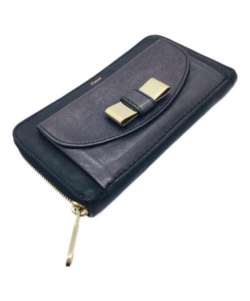 Chloe（クロエ）Chloe (クロエ) ラウンドファスナー財布 ブラックの古着・服飾アイテム