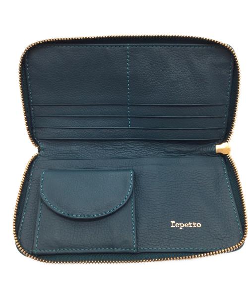 repetto（レペット）repetto (レペット) ラウンドファスナー財布 ブルー 未使用品の古着・服飾アイテム