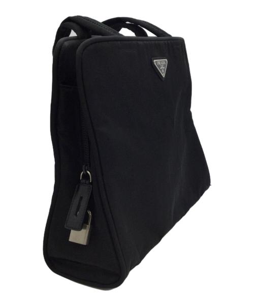 PRADA（プラダ）PRADA (プラダ) ナイロンハンドバッグ ブラックの古着・服飾アイテム