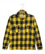 ALPHAアルファ）の古着「長袖シャツ」｜ブラック×イエロー