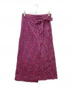 MACPHEEマカフィー）の古着「ジオメトリックバティックプリント Aラインスカート」｜ショッキングピンク
