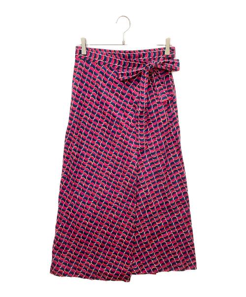 MACPHEE（マカフィー）MACPHEE (マカフィー) ジオメトリックバティックプリント Aラインスカート ショッキングピンク サイズ:36の古着・服飾アイテム