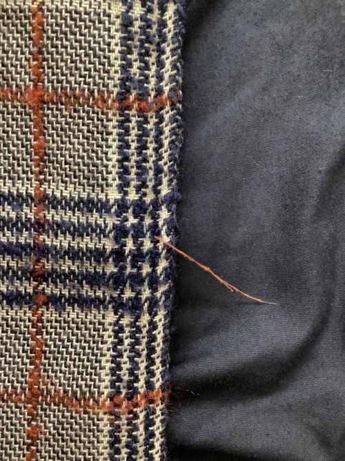 zaraman（ザラマン）zaraman (ザラマン) チェスターコート グレー×ネイビー サイズ:Sの古着・服飾アイテム