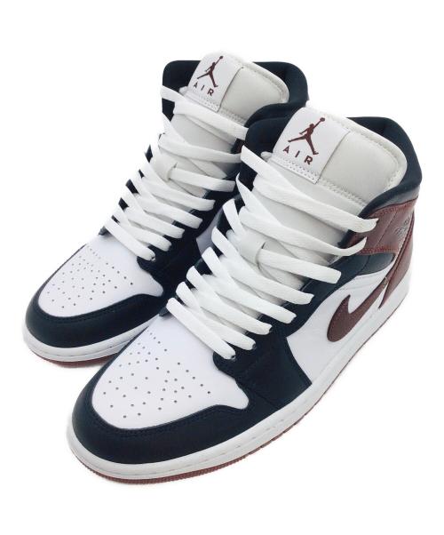 NIKE（ナイキ）NIKE (ナイキ) Air Jordan 1 Mid SE ホワイト×ブラウン サイズ:US8.5、UK7.5、EUR42、cm26.5、BR40、CN265の古着・服飾アイテム