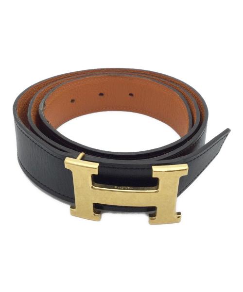 HERMES（エルメス）HERMES (エルメス) Hバックルベルト ゴールド×ブラウンの古着・服飾アイテム