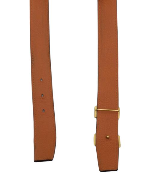 HERMES（エルメス）HERMES (エルメス) Hバックルベルト ゴールド×ブラウンの古着・服飾アイテム