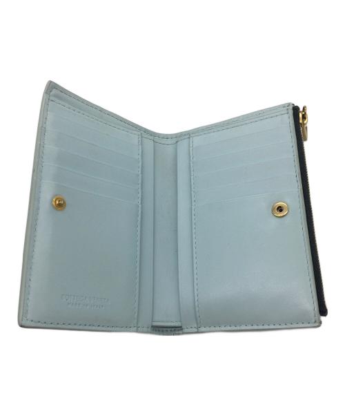 BOTTEGA VENETA（ボッテガベネタ）BOTTEGA VENETA (ボッテガベネタ) 2つ折り財布 ブラック×ブルーの古着・服飾アイテム