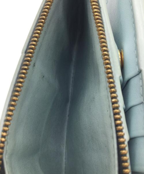 BOTTEGA VENETA（ボッテガベネタ）BOTTEGA VENETA (ボッテガベネタ) 2つ折り財布 ブラック×ブルーの古着・服飾アイテム