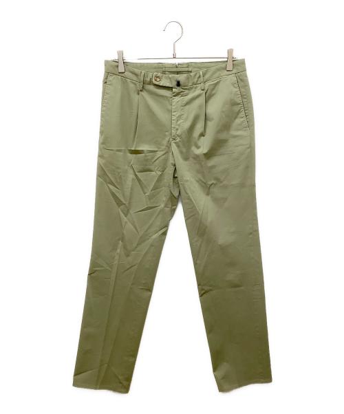 INCOTEX（インコテックス）INCOTEX (インコテックス) タックパンツ 黄緑 サイズ:46の古着・服飾アイテム
