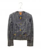 TORY BURCHトリーバーチ）の古着「ノーカラージャケット」｜ネイビー